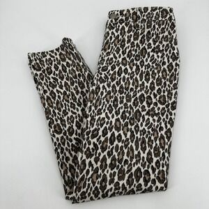 Chicos So Slimming Girlfriend Ankle Leopard Print Jeans Size 4 Indie Statement